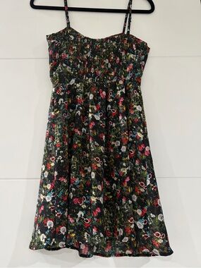 Dex Floral Sundress with Spaghetti Straps, Women’s Small Petite w/Button Front